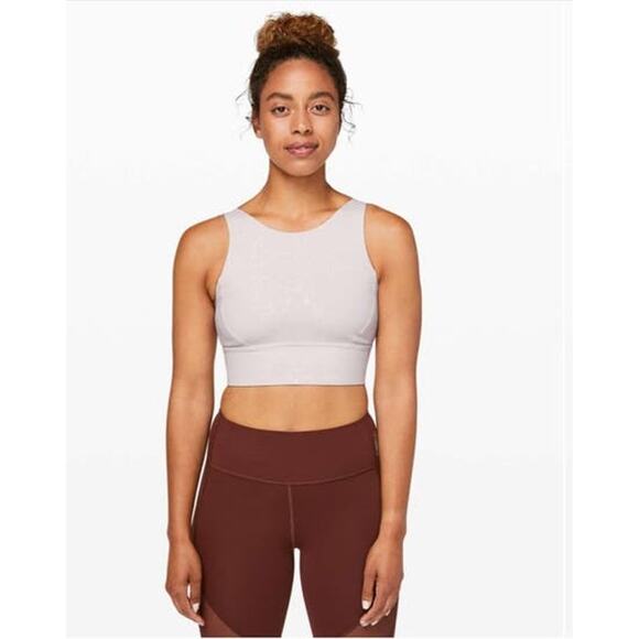 Lululemon Stronger As One Long Line Bra Lululemon X Barrys Light Chrome Size 2 - Picture 2 of 9